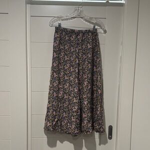 Zara Multicolor Floral A-Line Skirt